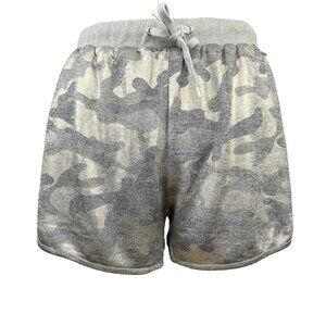 RUDSAK Knitted Camo Shiny Designer Boxing Athletic High-Waist Gray Gold Shorts M